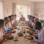 men eating